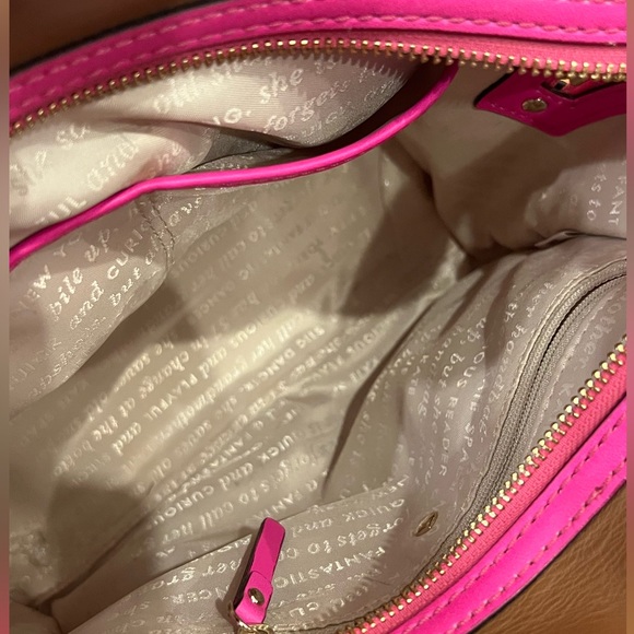 Kate Spade crossbody bag. Used - good condition. Brown with pink straps. - Picture 7 of 9
